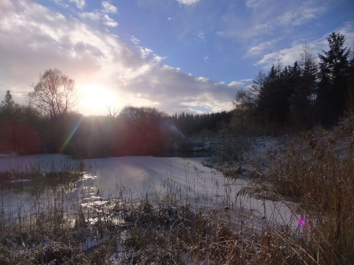 Sunshine on the frozen lake