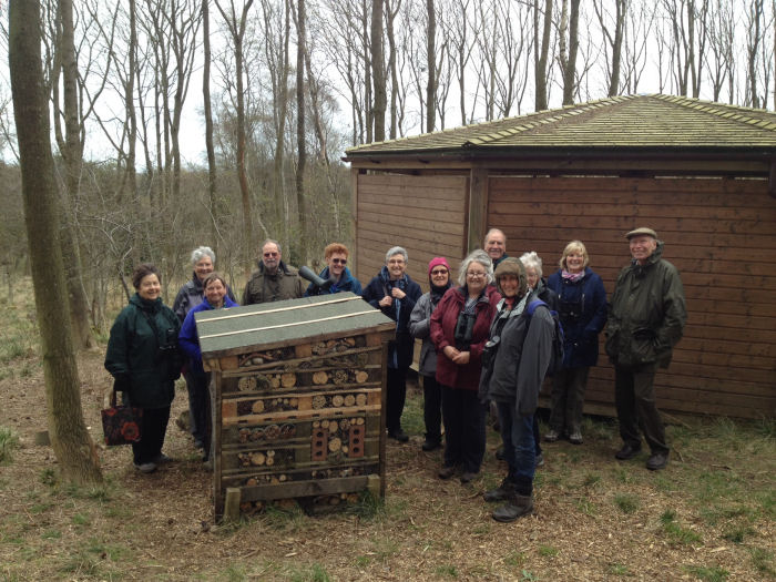 RSPB members at the Bug Hotel